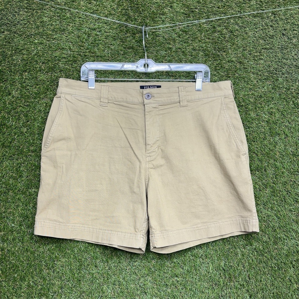 FILSON Field Shorts Mens 36 Beige Chino Canvas Workwear Cotton Outdoor Casual